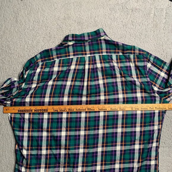 Peter Millar Mens Plaid Shirt XXL Golf Green LS Button Down Colorful Turkey Soft - Picture 6 of 7